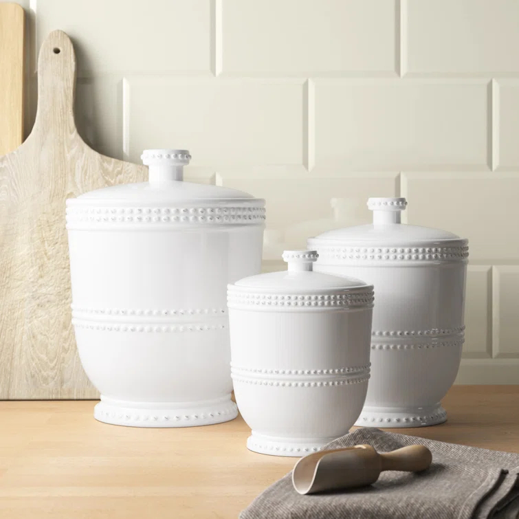 Birch Lane™ Deckard Ceramic / Porcelain Canister - Set of 3
