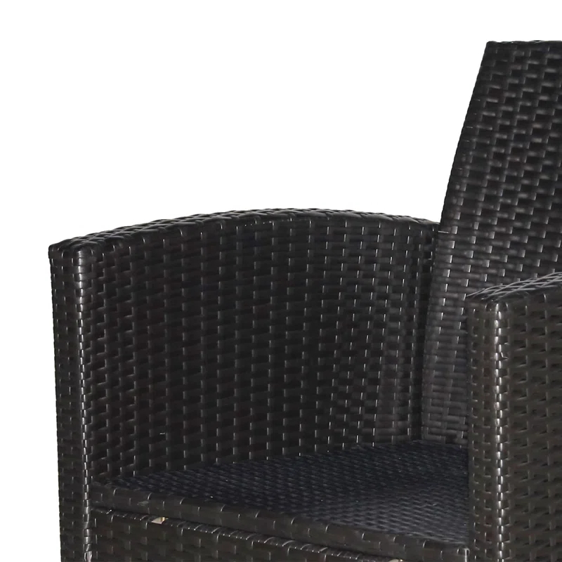 Outsunny 4-Piece Patio Furniture Set, Rattan Wicker Chair W/ Table, Outdoor Conversation Set With Cushion For Backyard, Porch, Or Garden, Blue