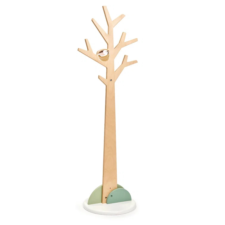 Tender Leaf Toys - Forest Coat Stand For Kids Room - High-Grade Wooden Tree Coat Rack Stand For Kids Clothing - Super Easy Assembly