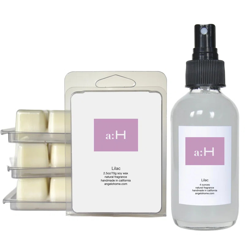 ANGELOHOME A:H Lilac Scented Flameless Wax Melts And Room Spray Candle