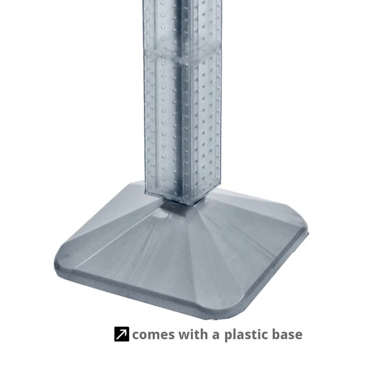 Azar Displays Four-Sided Pegboard Tower Floor Display on Revolving Base. Spinner Rack Tower. Panel Size: 4"W x 60"H