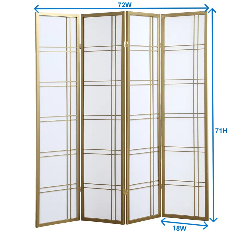 SHANRUGUOJI Folding Room Divider Seto 4-Panel Room Divider Screen