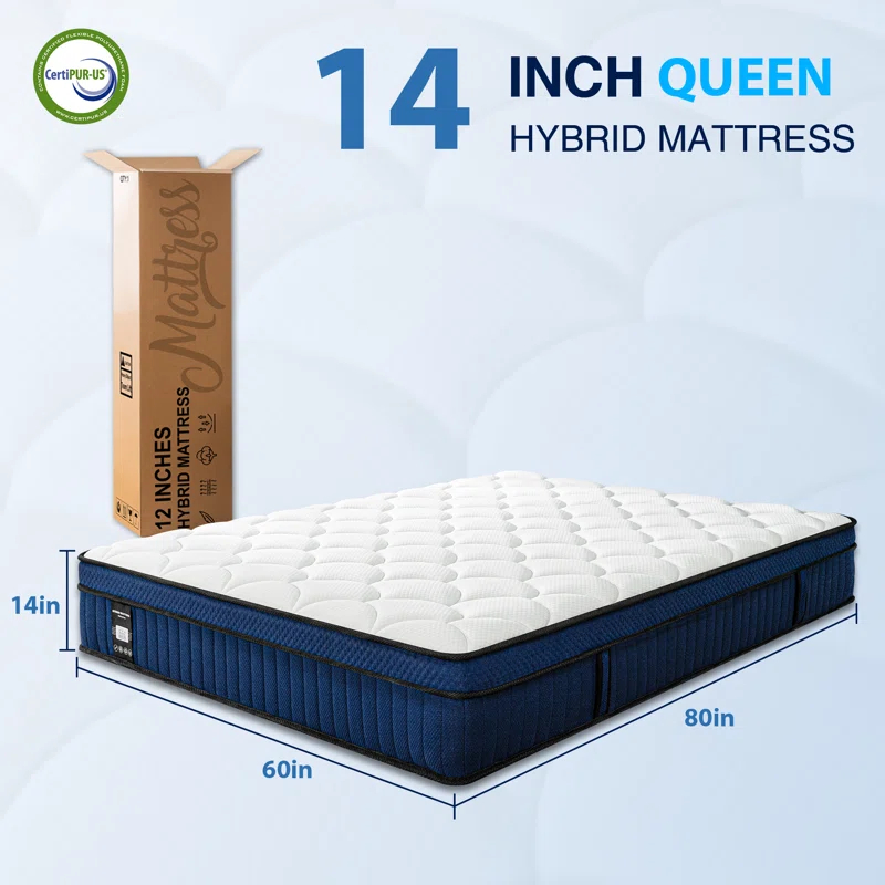 Alwyn Home Alwyn Home Pillow Top Medium Firm Hybrid Mattress In A Box