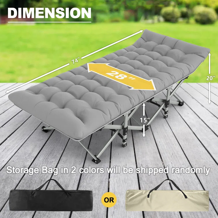 Suteck Folding Camping Cot Portable Outdoor Heavy Duty Sleeping Cot with Mattress and Carry Bag