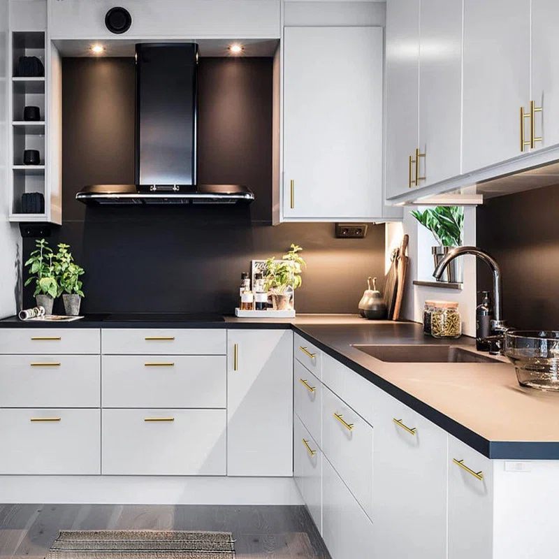 MARLIN MANUFACTURING COMPANY, INCORPORATED 30Pack 3''Hole Centers Gold Cabinet Handles-Brushed Brass Cabinet Pulls Gold Dresser Drawer Pulls-Stainless Steel Door Hardware For Kitchen Bathroom Bedroom Furniture-5''Overall Length