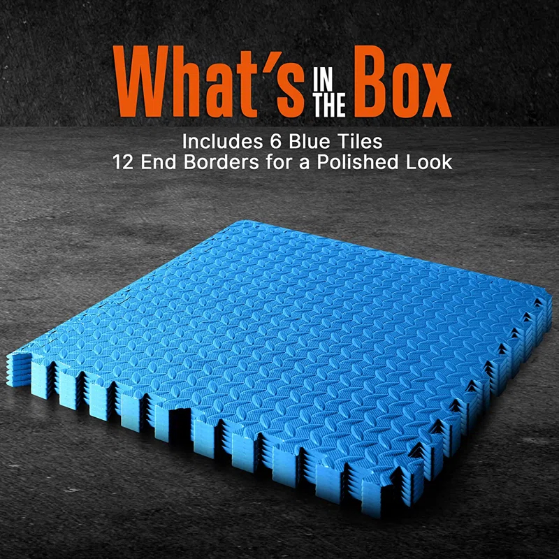 SereneLife Thick Puzzle Exercise Mat, EVA Foam Interlocking Tiles Protective Flooring for Gym Equipment and Cushion (Set of 6)