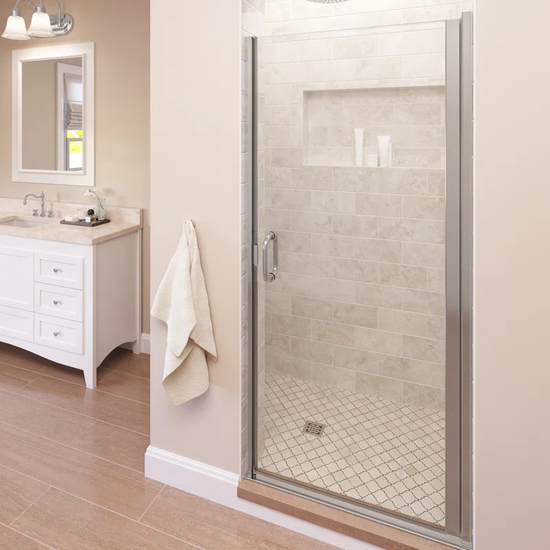 Basco INFN00A2865CLBN Infinity 28" x 65.56" Pivot Semi-Frameless Shower Door