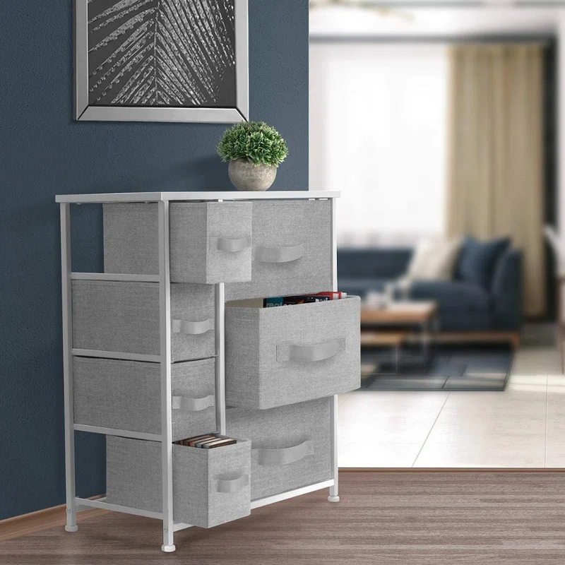 Sorbus Dresser With Drawers - Furniture Storage Tower Unit For Bedroom, Hallway, Office - Steel Frame, Wood Top, Easy Pull Fabric Bins (Brown) | Wayfair