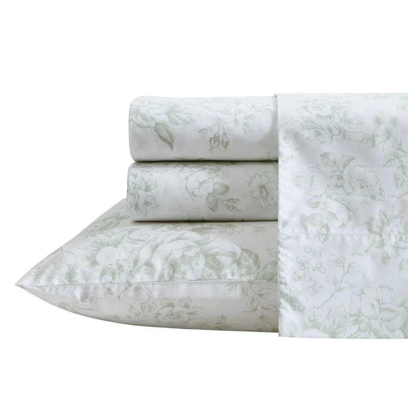 Laura Ashley Printed Cotton Percale Sheet Set