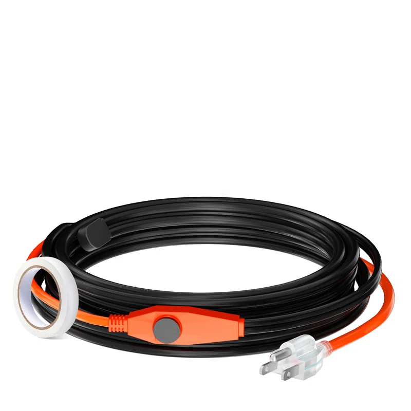 VEVOR Pipe Heating Cable 80FT 7W/FT Heat Tape for Pipes with Built-in Thermostat