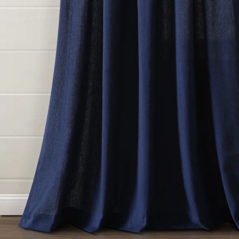 Lush Decor Tassel Window Solid Cotton Blend Semi-Sheer Rod Pocket Single Curtain Panel