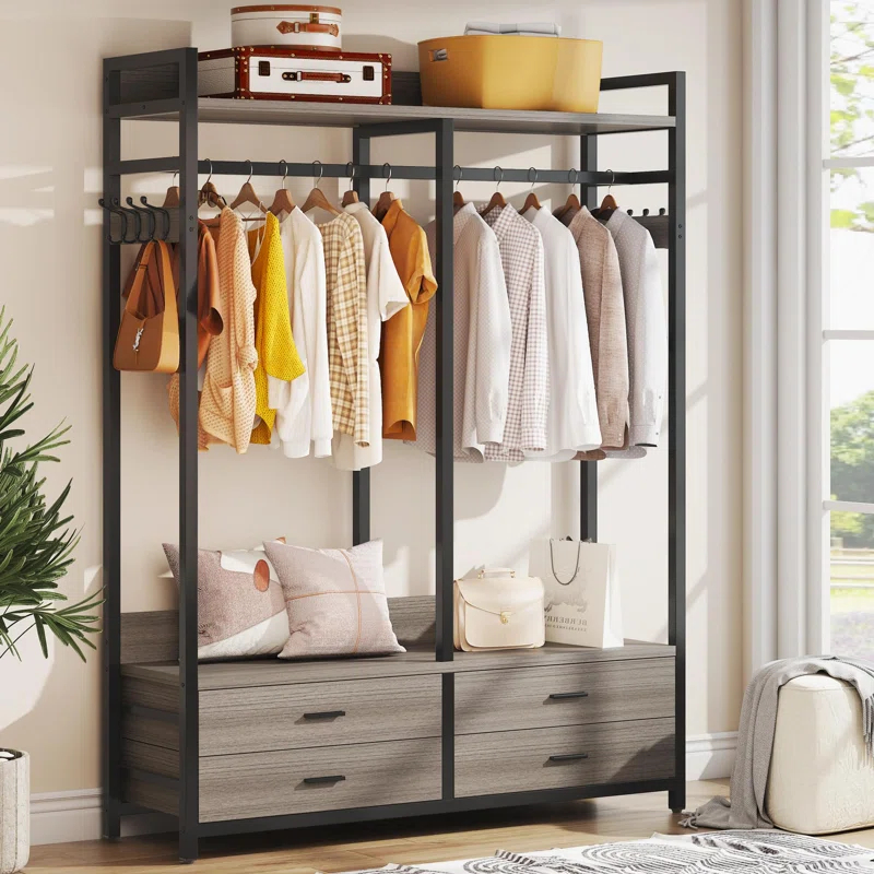 Heavy Duty Garment Rack With 4 Drawers