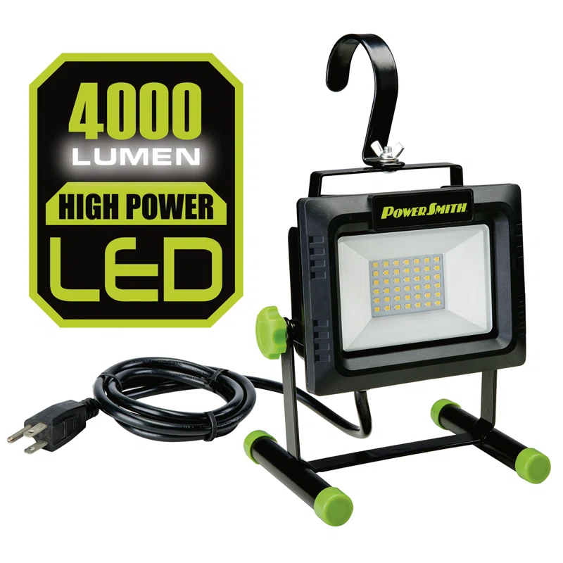 PowerSmith PowerSmith 4000 Lumen Portable LED Work Light with All Metal Stand and Sealed Switch for All Weather