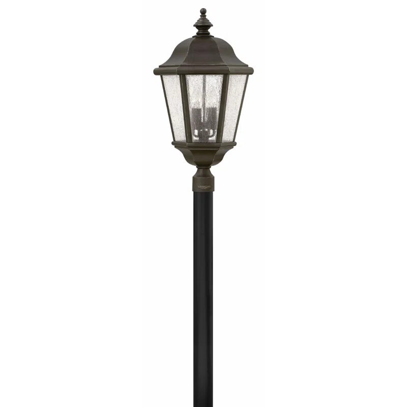 Edgewater 27.75-Inch Oil Rubbed Bronze Outdoor Lantern with Clear Seedy Glass