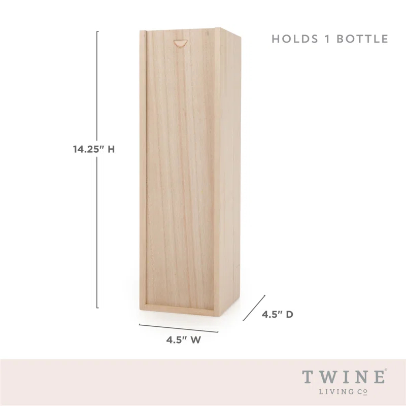 Twine Marketplace™ 1-Bottle Wood Wine Box
