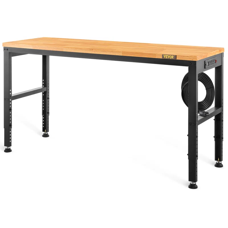 VEVOR 48'' W Wood Top Height-Adjustable Workbench