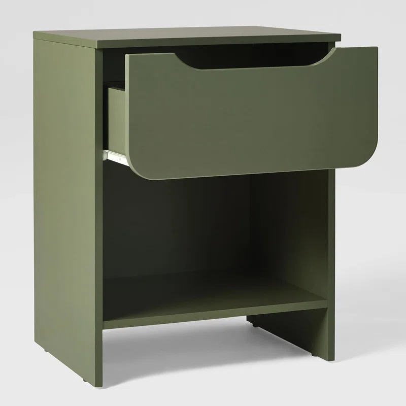 Jaqualine 1-Drawer Nightstand with Storage Cubby