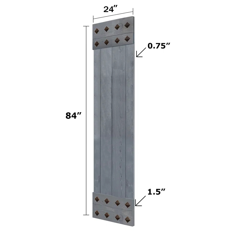 IsLife 84'' Solid Wood Paneled Matte without Installation Hardware Kit Barn Door