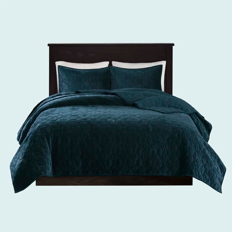 Madison Park Harper 3 Piece Velvet Quilt Set