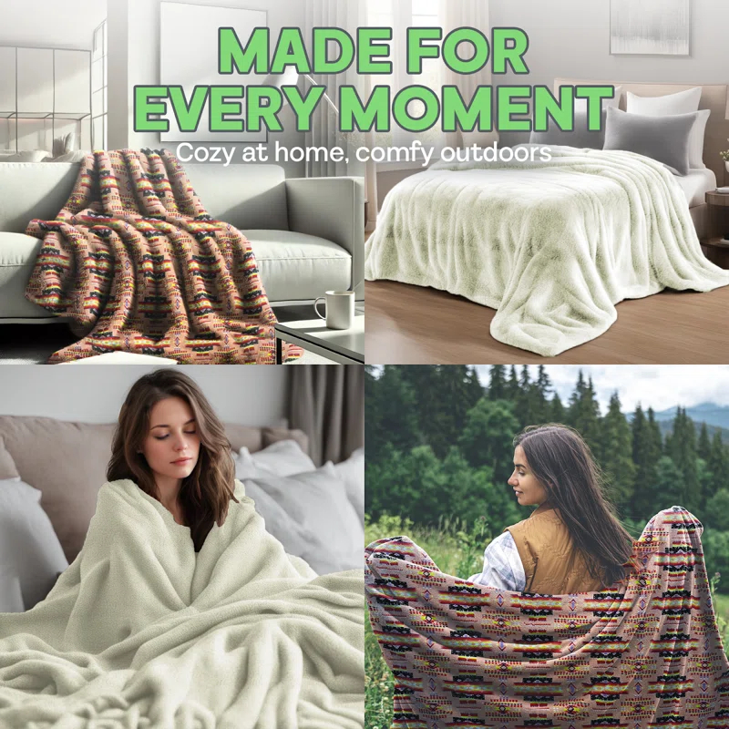 WW Sheets Luxuriously Cozy, Super Warm & Soft Aztec Bed Blanket, Southwestern Style Throw Blanket