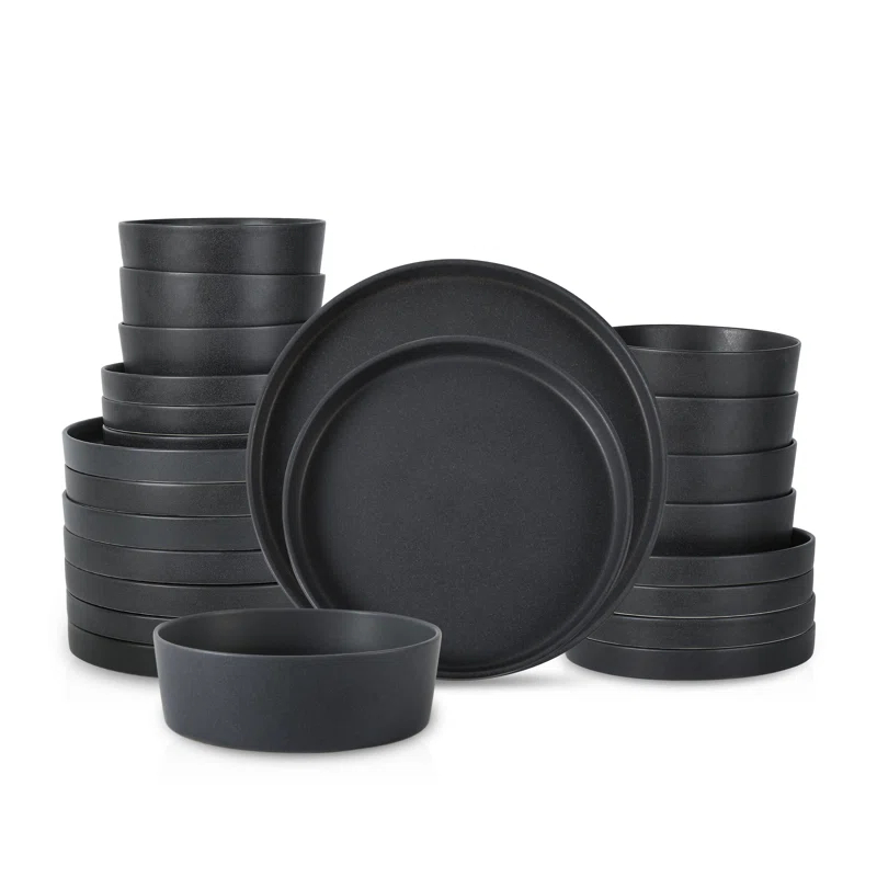 Stone By Mercer Project MODAN 24 Piece Stoneware Dinnerware Set - Service for 8