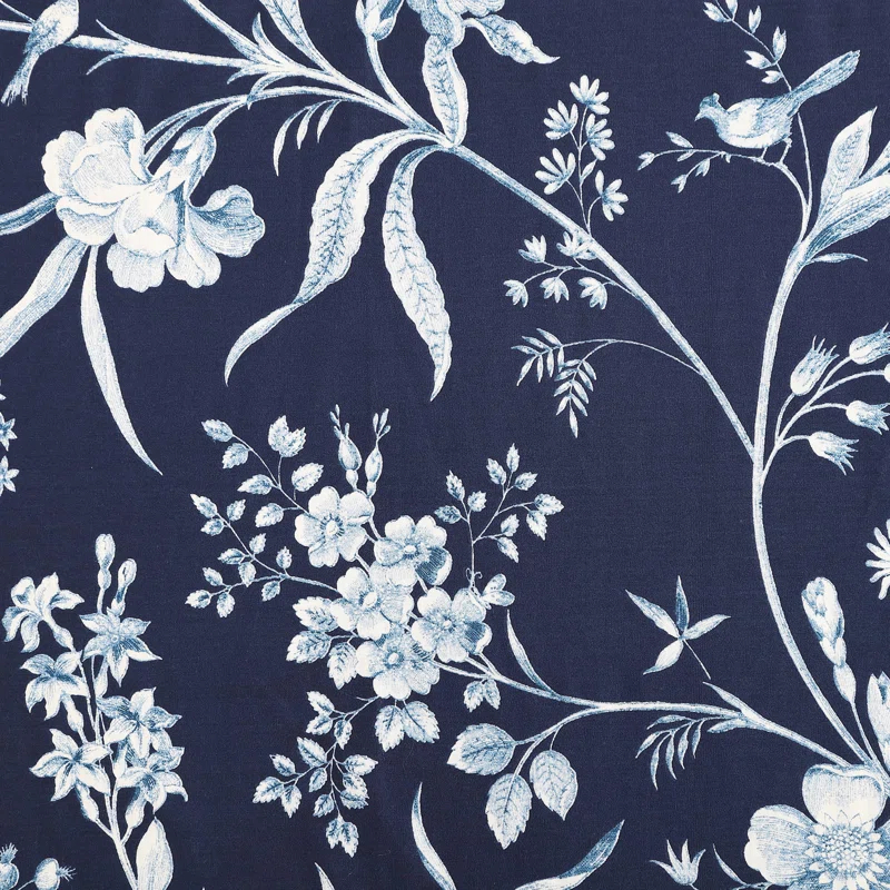 Laura Ashley Branch Toile Cotton Blue Duvet Cover Bonus Set