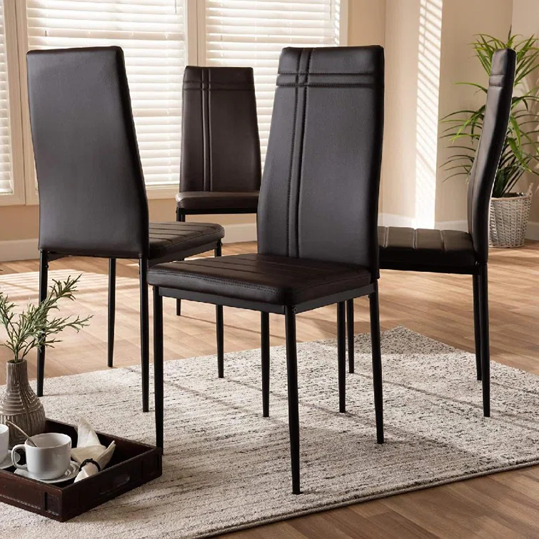 Wade Logan® Chavelle 22'' H Faux Leather Upholstered Parsons Chair (Set of 4)