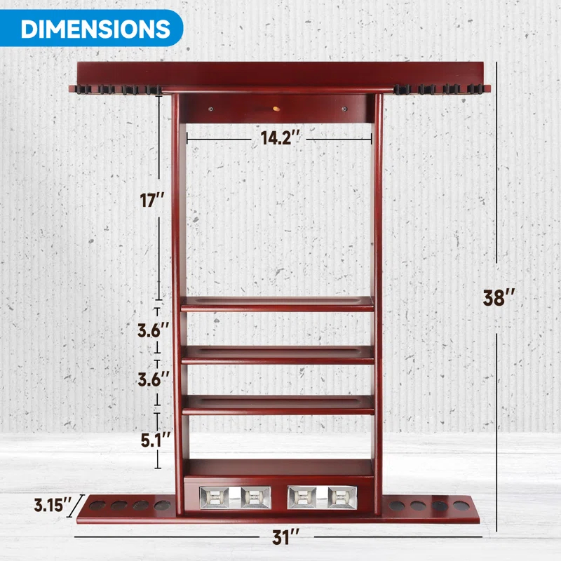 GSE Games & Sports Expert GSE Games & Sports Expert Wood Pool Cue Rack