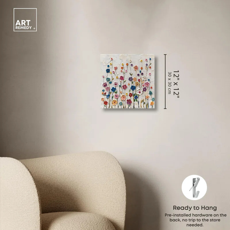Art Remedy Color Splash Floral Bunch Canvas Winter Floral Art by Art Remedy