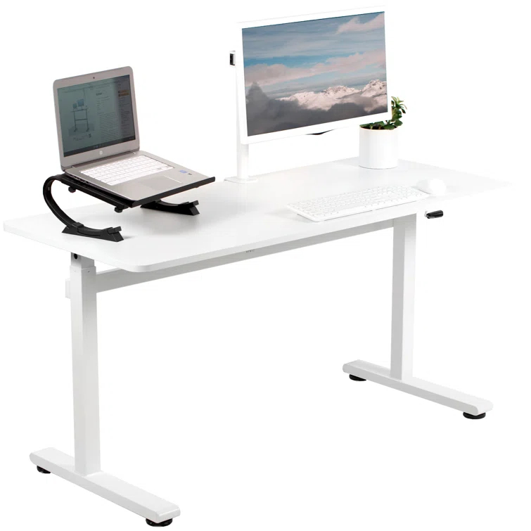 Vivo 55" x 24" Crank Height Adjustable Desk