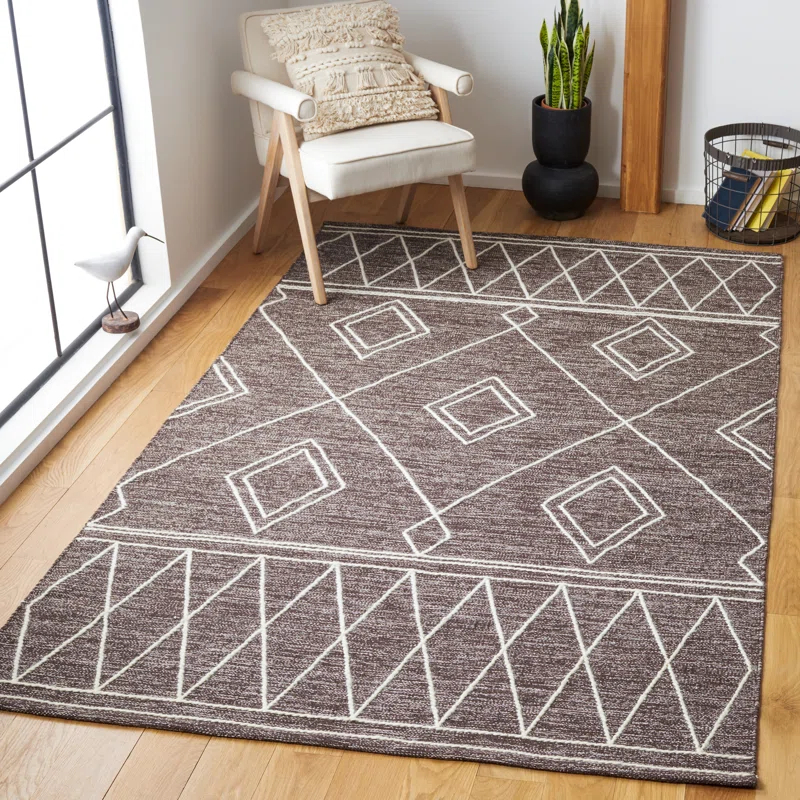 Steelside™ Holtby Southwestern Handmade Flatweave Brown/Ivory Area Rug
