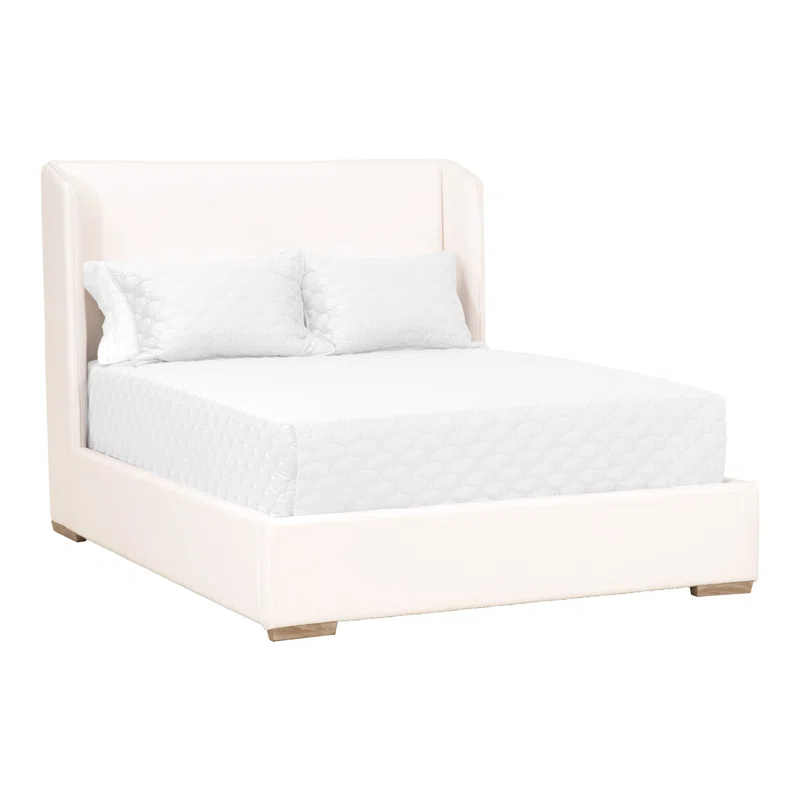 Benjara Upholstered Wingback Bed