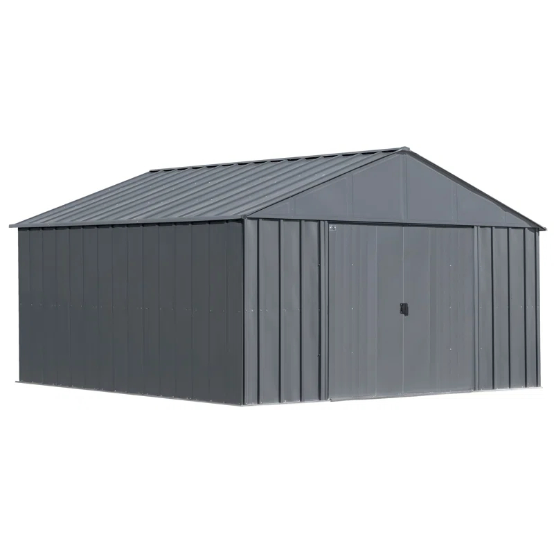 12 ft. W x 12 ft. D Galvanized Steel Storage Shed