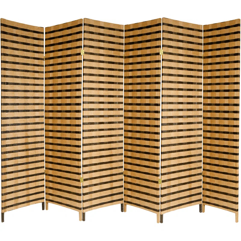 Oriental Furniture 6 ft. Tall Two Tone Natural Fiber Room Divider