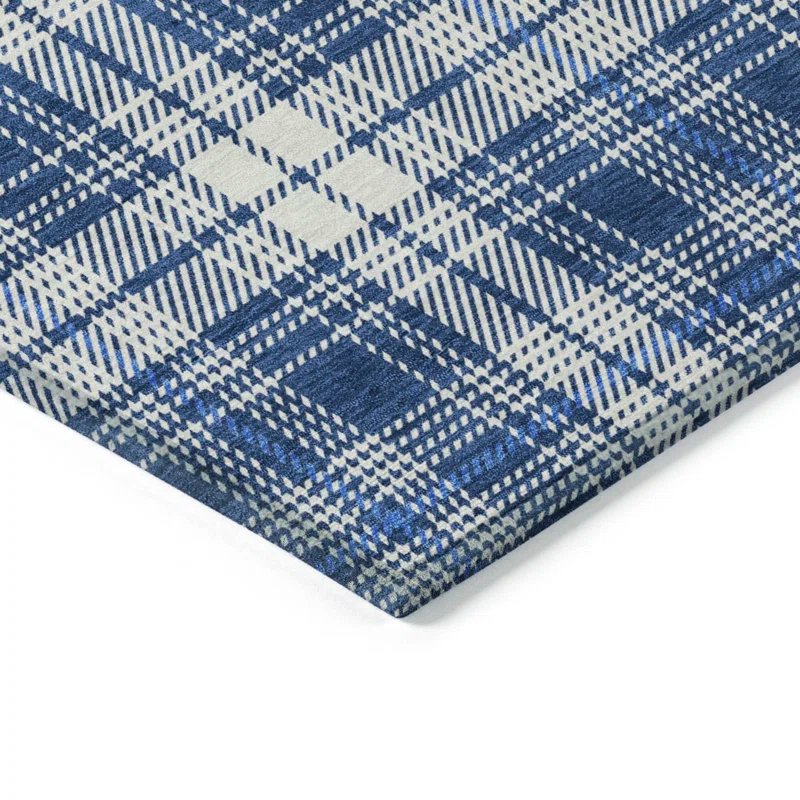 Machine Washable Indoor/Outdoor Chayden ACN993 Navy 10' x 14' Rug