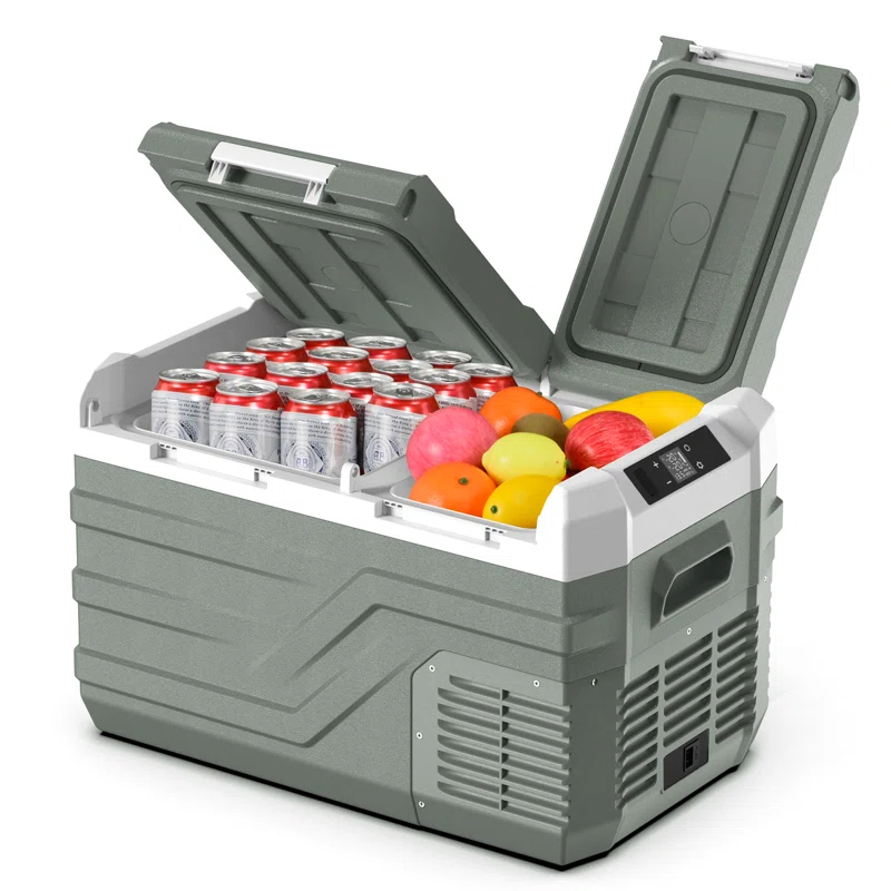 Alpicool 25Qt Dual Zone With Individual Temperature Control Car Refrigerator, 12V/24V/220V Portable Car Fridge, Large Capacity Freezing Food, Powerful Compressor Freezer and Cooler, for Outdoors and Indoors Use