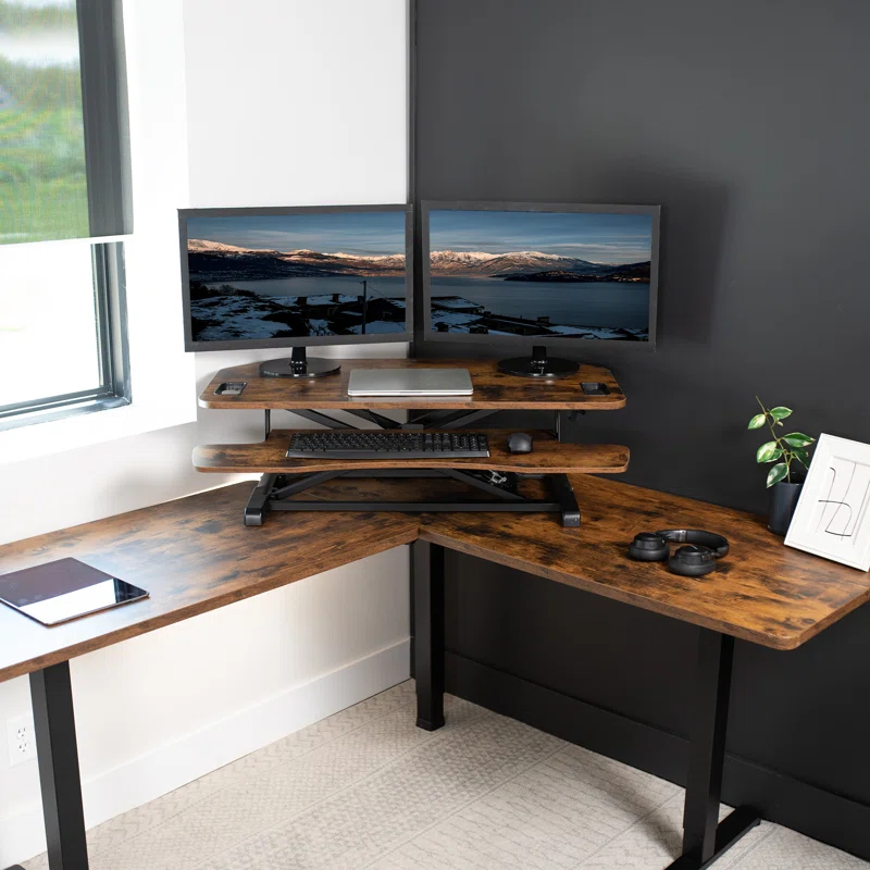 Vivo VIVO Height Adjustable Corner Desktop Monitor Riser 38" (DESK-V000KL series)