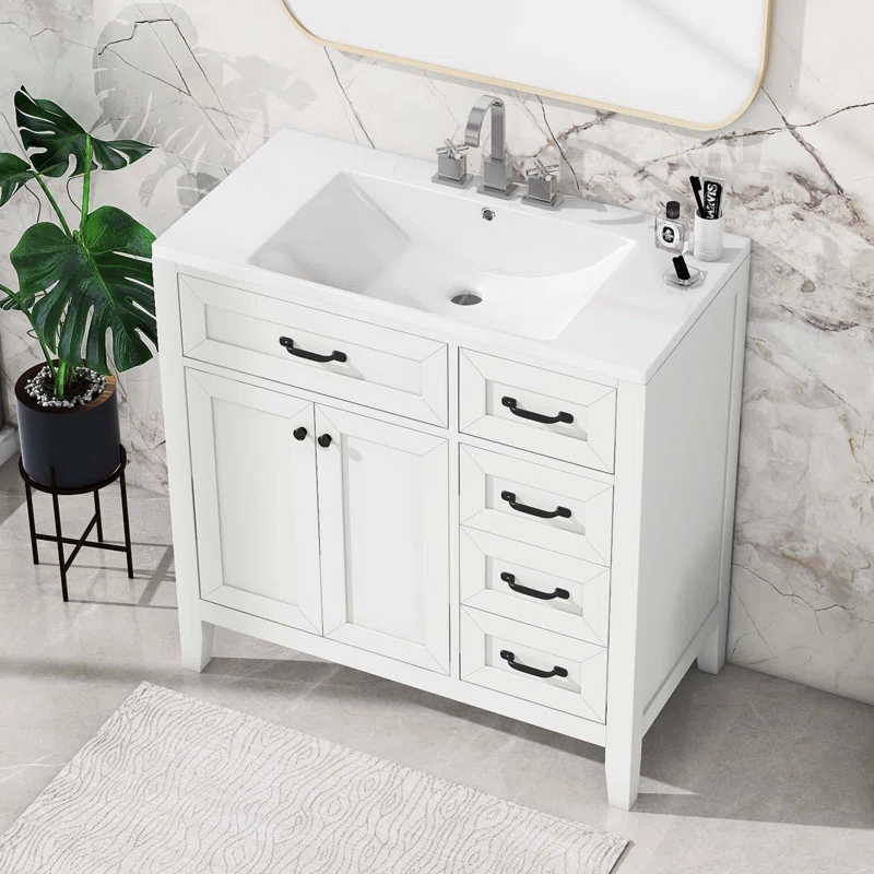 R&M Furniture Versatile Bathroom Vanity with Stylish Sink and Ample Storage