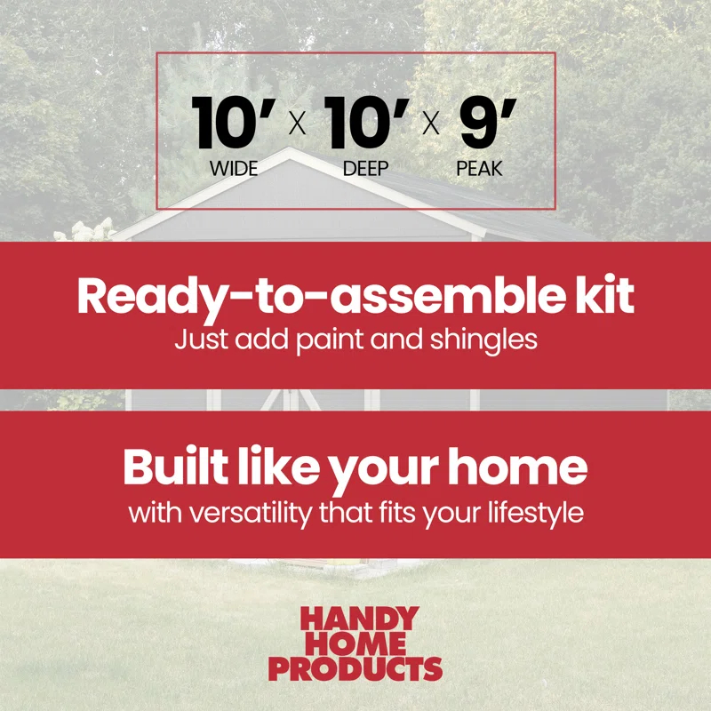 Handy Home Rookwood 10 ft. W x 10 ft. D Wood Storage Shed