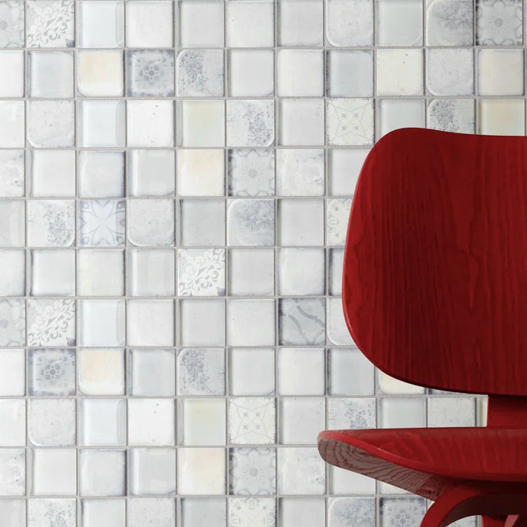 Supreme Tile Classic Roman 11.82 in. x 11.82 in. Squares Glossy Glass Mosaic Tile