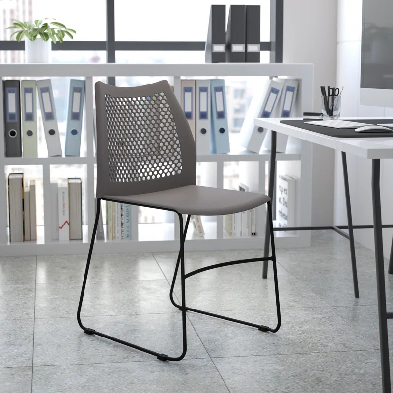 Flash Furniture Antonia 661 lb. Capacity Stack Chair with Air-Vent Back and Powder Coated Sled Base