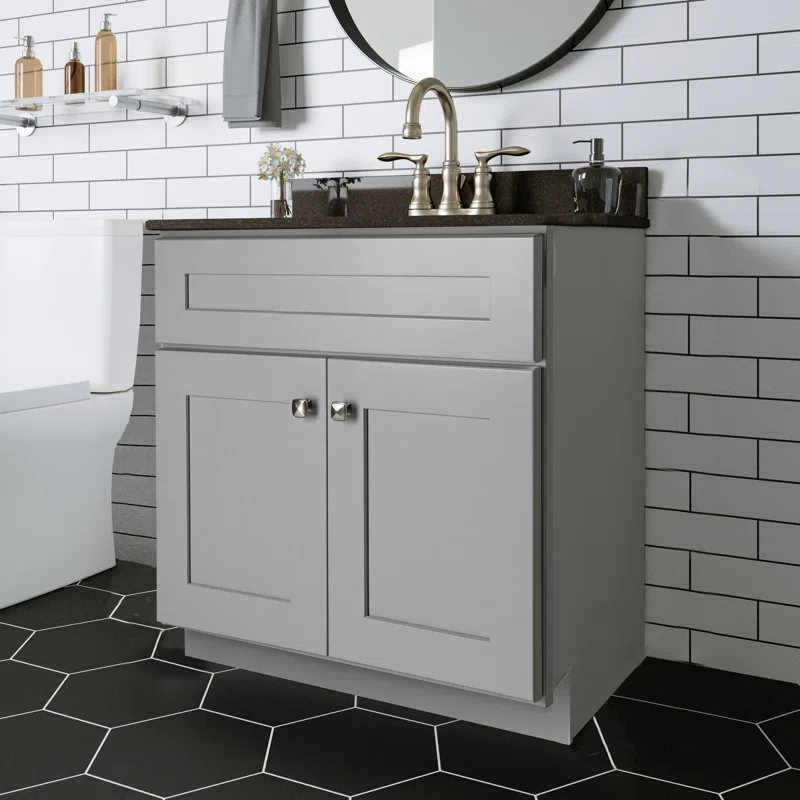 Design House Brookings 30 Inch Bathroom Vanity, Ready to Assemble, Solid Wood, Sherwin Williams – Design House, 587089