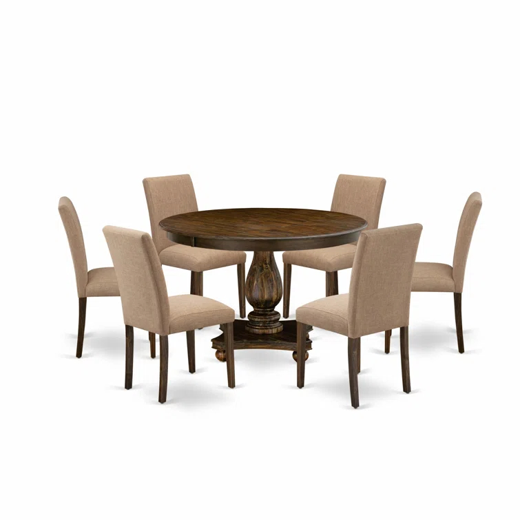 Red Barrel Studio® - Person Solid Wood Solid Wood Top Pedestal Dining Set