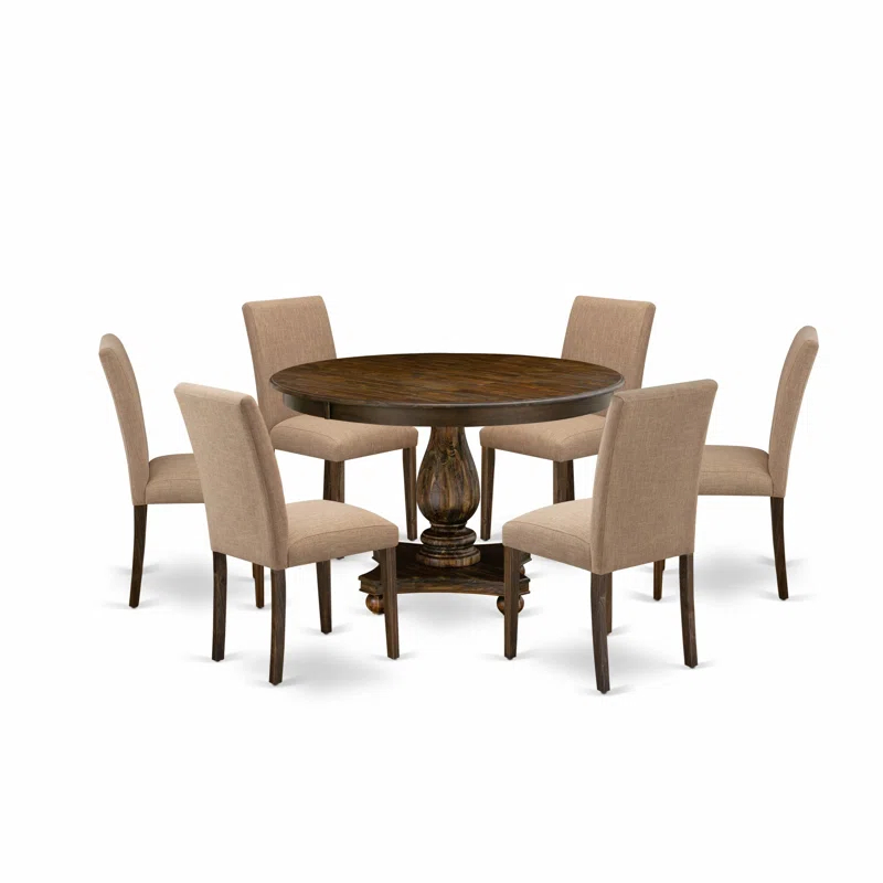Red Barrel Studio® - Person Solid Wood Solid Wood Top Pedestal Dining Set
