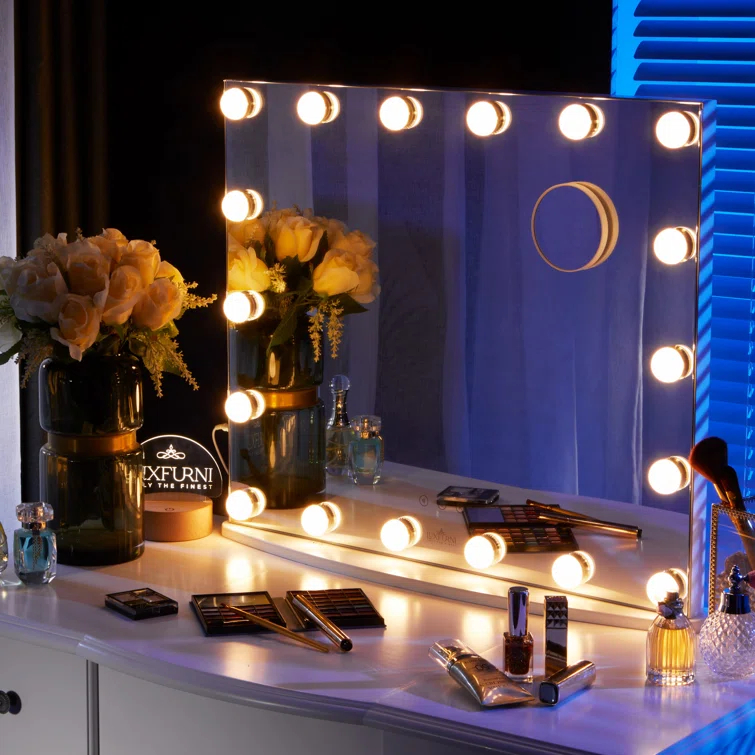 LUXFURNI Flat LED Floor Mirror