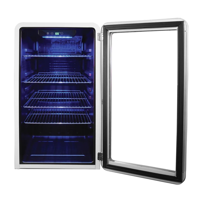 Magic Chef Magic Chef 17.5'' W 20 Cans (12 oz.) 3.4 Cubic Feet Beverage Cooler with Wine Storage and Glass Door