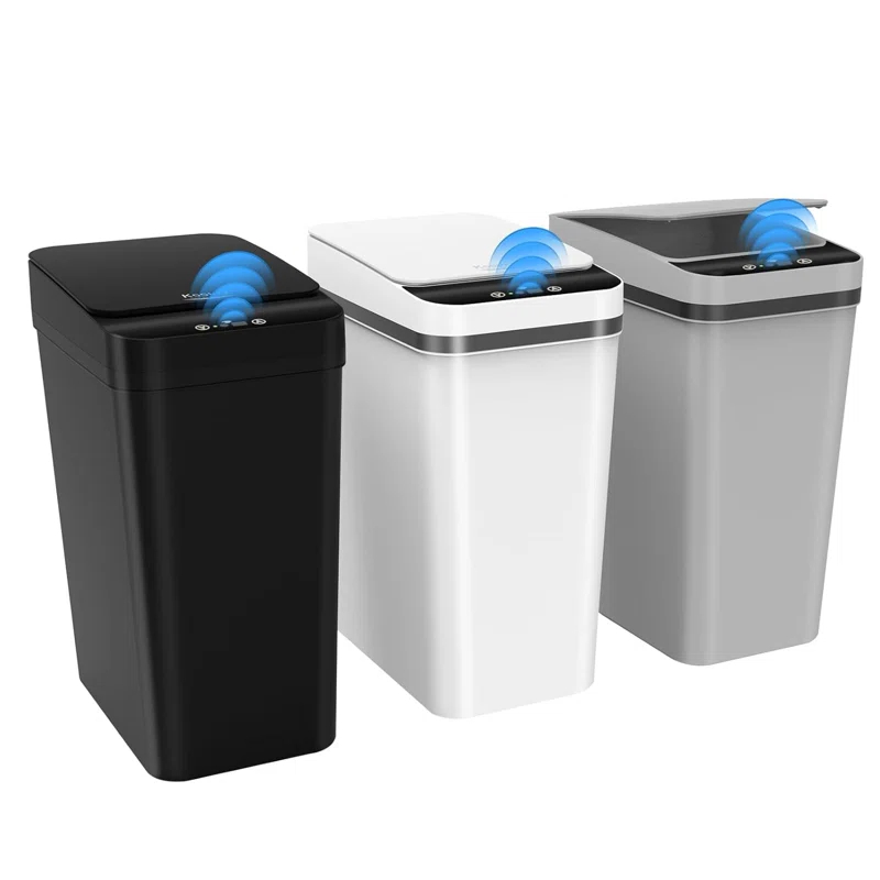 G & R PLUMBING ENTERPRISES, INC. 3 Pack Automatic Small Bathroom Trash Can with Lid - 2.5 Gallon Touchless Garbage Can
