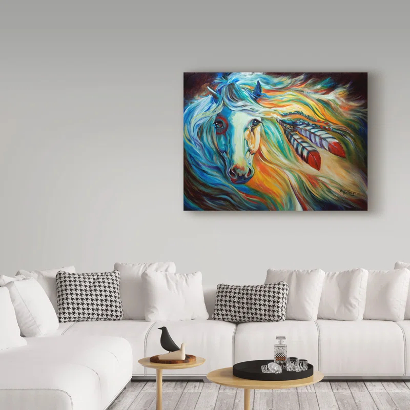 Trademark Fine Art Marcia Baldwin " Breaking Dawn Indian War Horse " by Marcia Baldwin