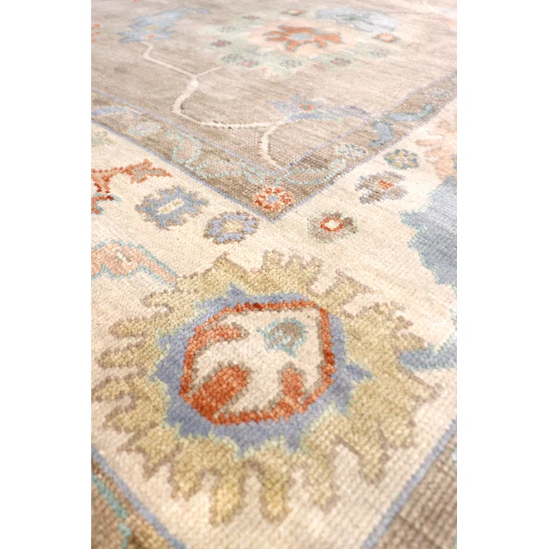 Pasargad Oushak Hand Knotted Wool Floral Rug