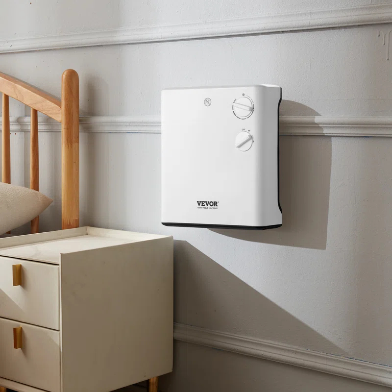 VEVOR 1500 Watt 250 BTU Electric Wall Mounted Space Heater with Adjustable Thermostat